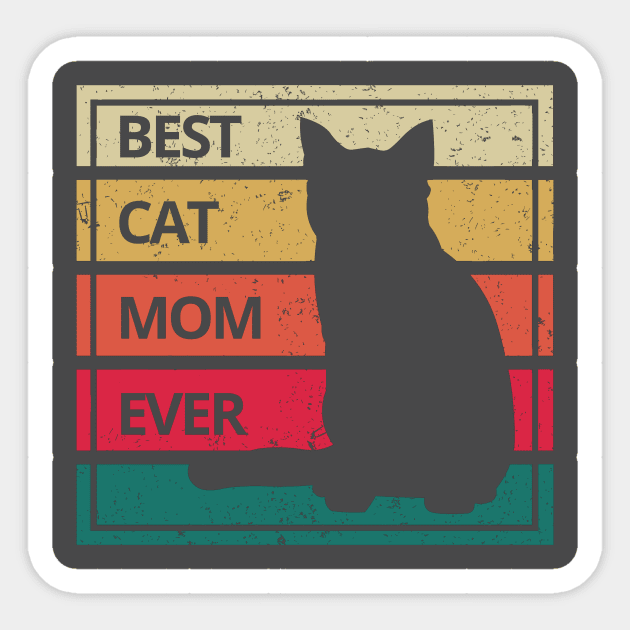 Vintage Best Cat Mom Ever Cat shirts - Funny Cat Sticker by K.C Designs